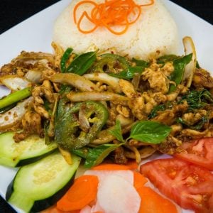 Spicy Lemongrass Chicken w. Steam Rice
