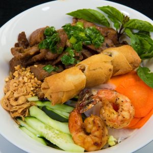 Grilled Shrimp, Pork, Egg Roll Vermicelli
